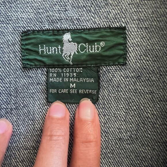 Vintage Hunt Club Men's Denim Jean Jacket Blue Upcycled Size Medium - Picture 7 of 8
